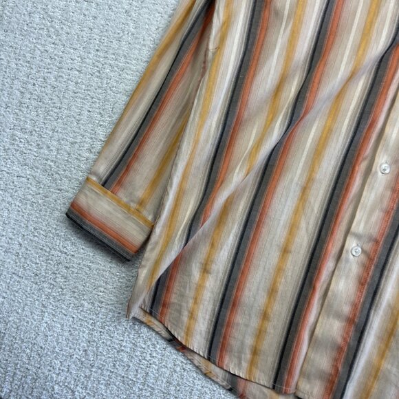 Sergio Louis Italy Long Sleeve Button-front Shirt Men S Aztec Stripes Western - Picture 3 of 13